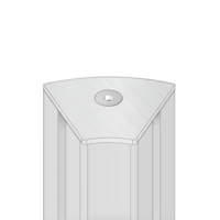 60-230-5 MODULAR SOLUTIONS ALUMINUM END CAP 45MM X 45MM RADIUS 45? W/HARDWARE